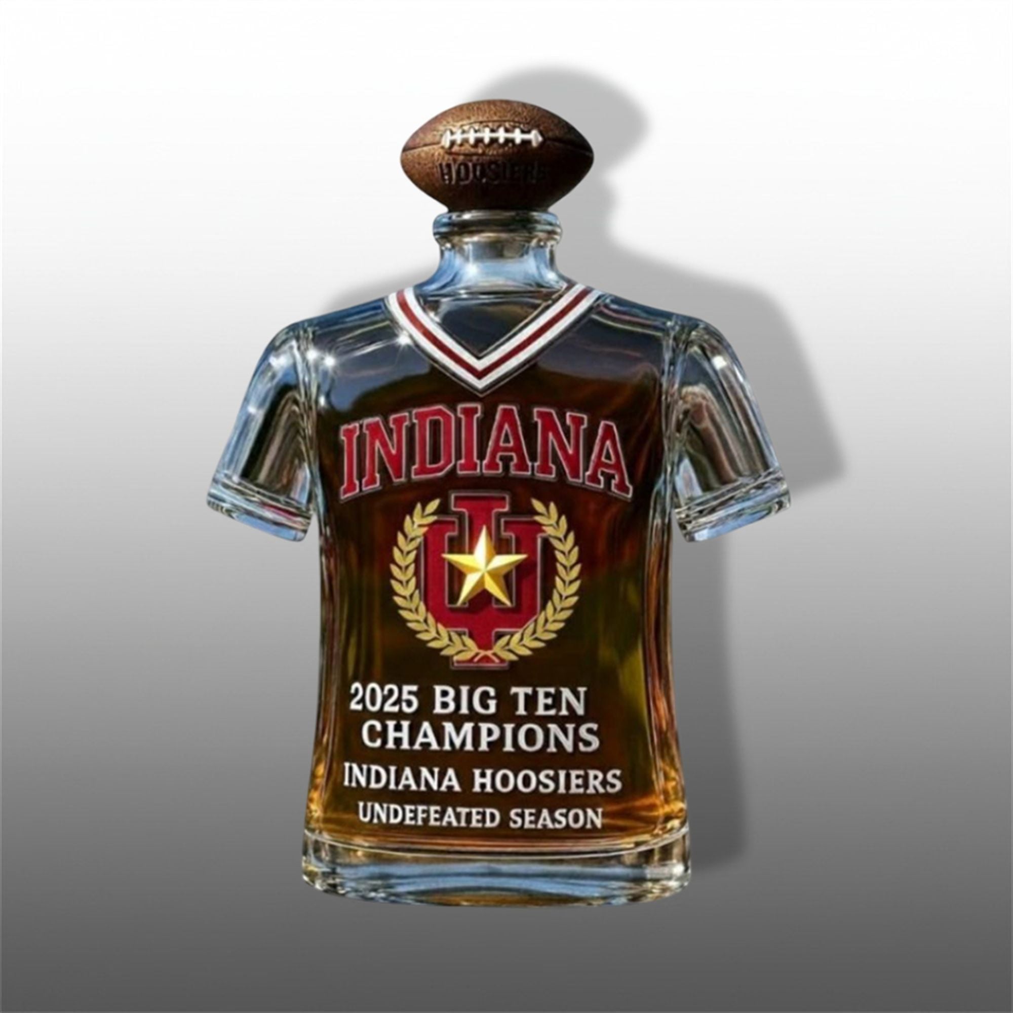 Hoosiers 2025 Big Ten Champions Undefeted Sesaon Whiskey Bottle Hoosiers 2025 Big Ten Champions Undefeted Sesaon Whiskey Bottle