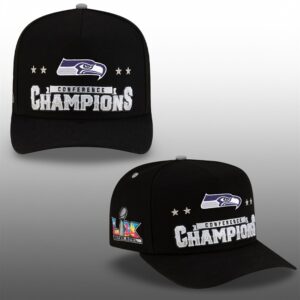 Seattle Seahawks 2025 NFC Conference Champions Locker Room Postseason Hat 1