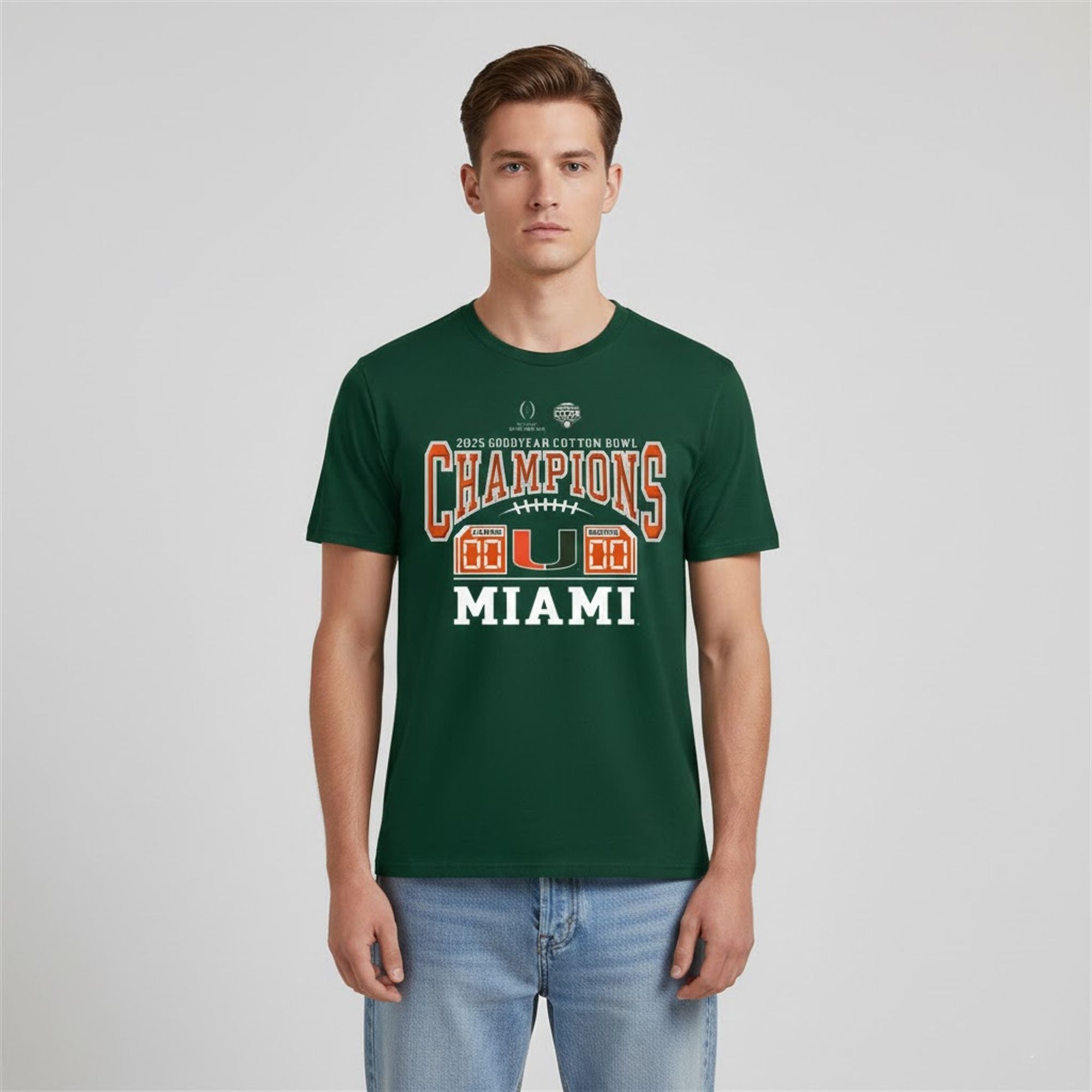 Hurricanes 2025 Goodyear Cotton Bowl Champions Score Shirt 3 Hurricanes 2025 Goodyear Cotton Bowl Champions Score Shirt 3
