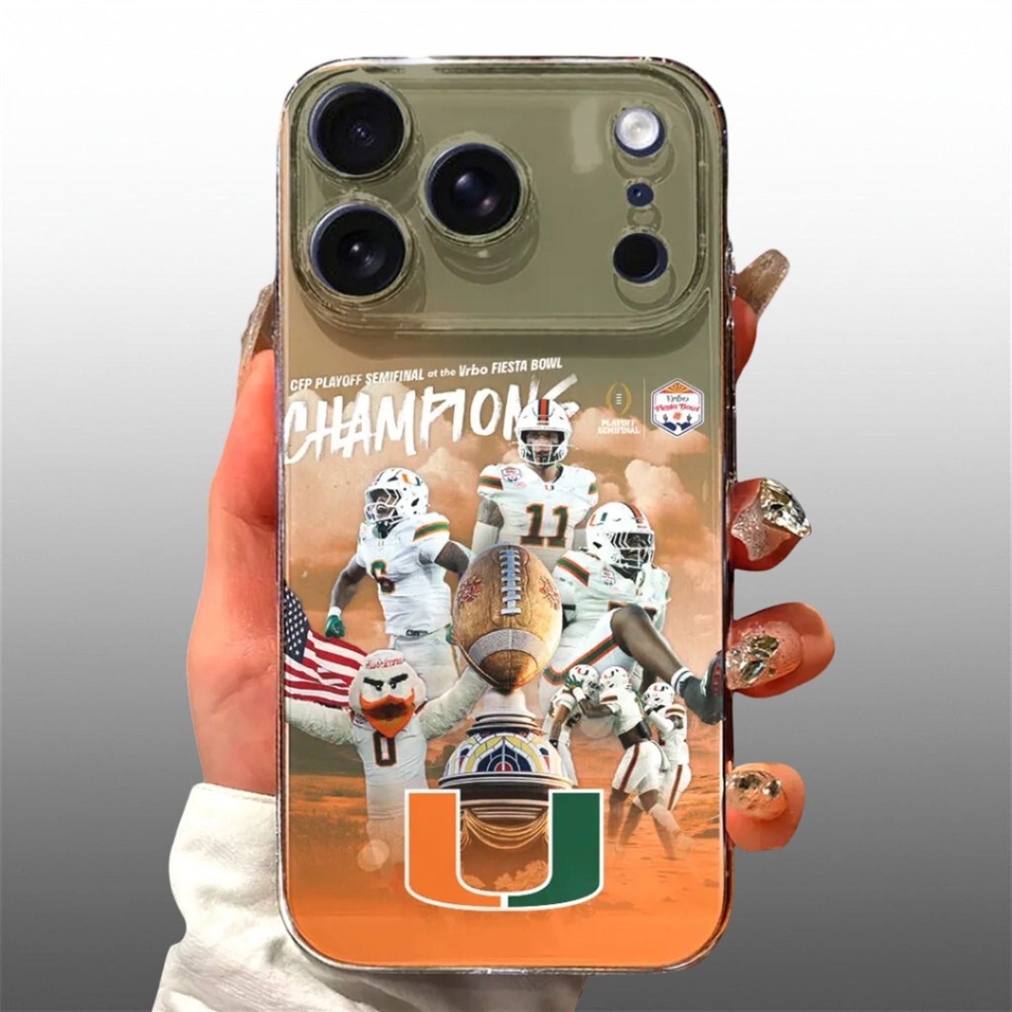 Hurricanes CFP Playoff Semifinal At The Vrbo Fiesta Bowl Champions Phone Case 1 Hurricanes CFP Playoff Semifinal At The Vrbo Fiesta Bowl Champions Phone Case 1