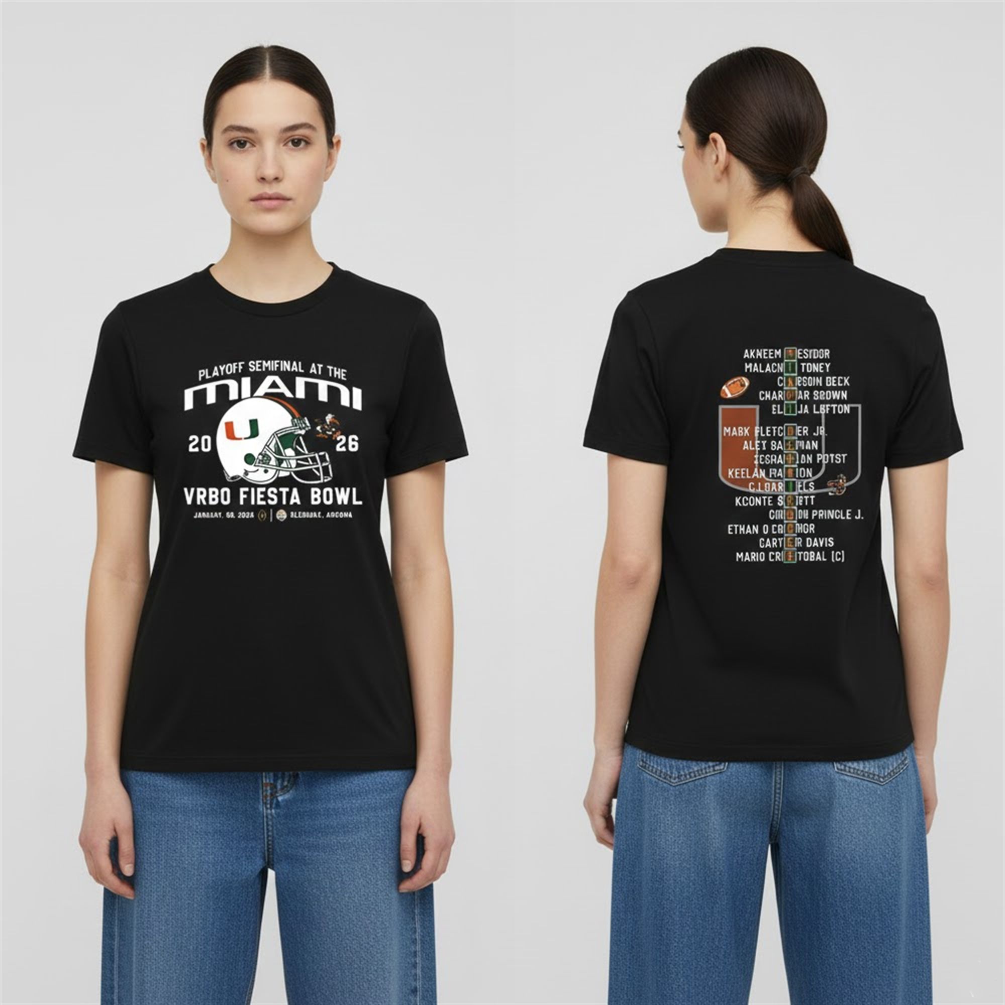 Hurricanes VRBO Fiesta Bowl 2026 Playoff Semifinal at the Miami Shirt 2 Hurricanes VRBO Fiesta Bowl 2026 Playoff Semifinal at the Miami Shirt 2