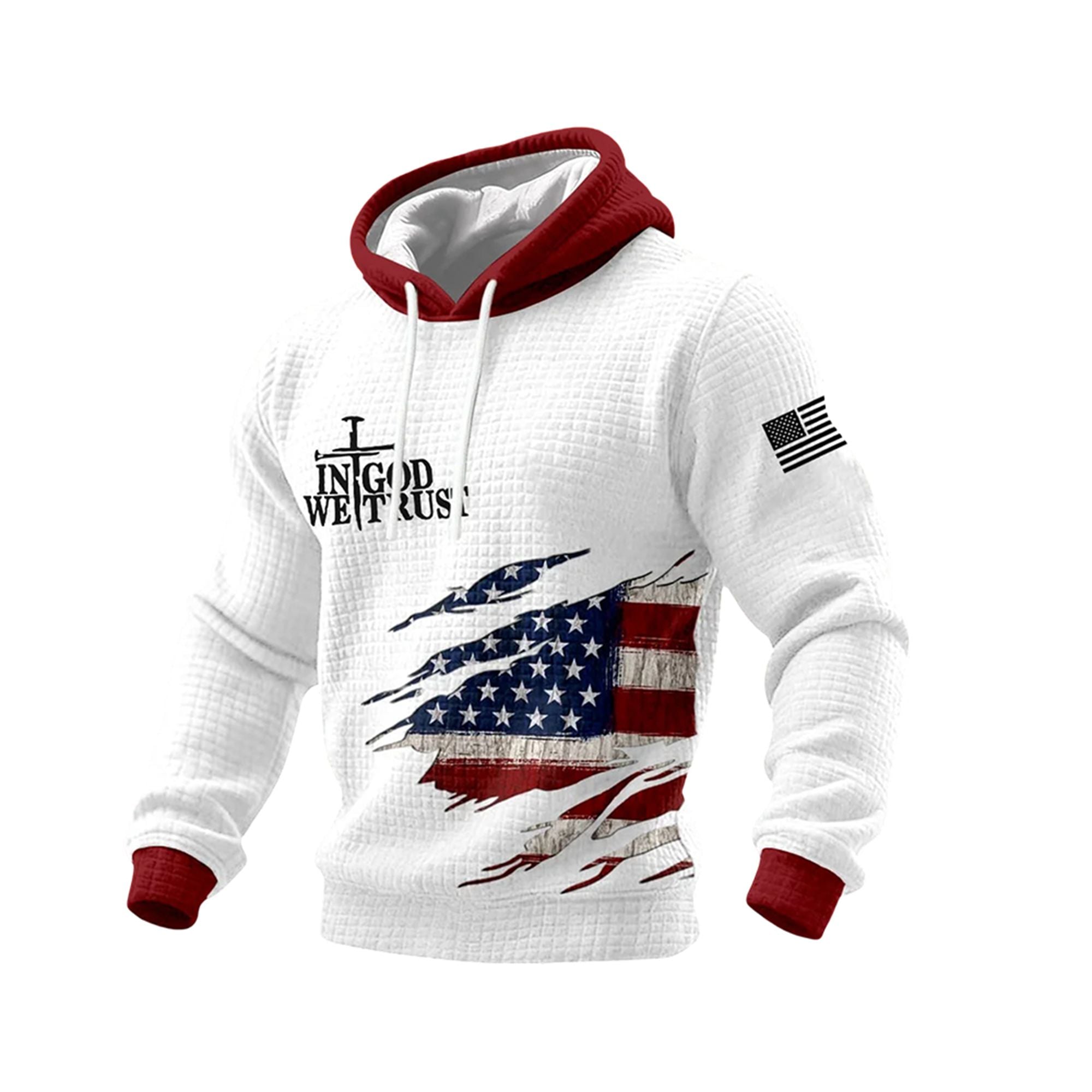 In God We Trust Cross Patriotic Waffle Hoodie 2 In God We Trust Cross Patriotic Waffle Hoodie 2