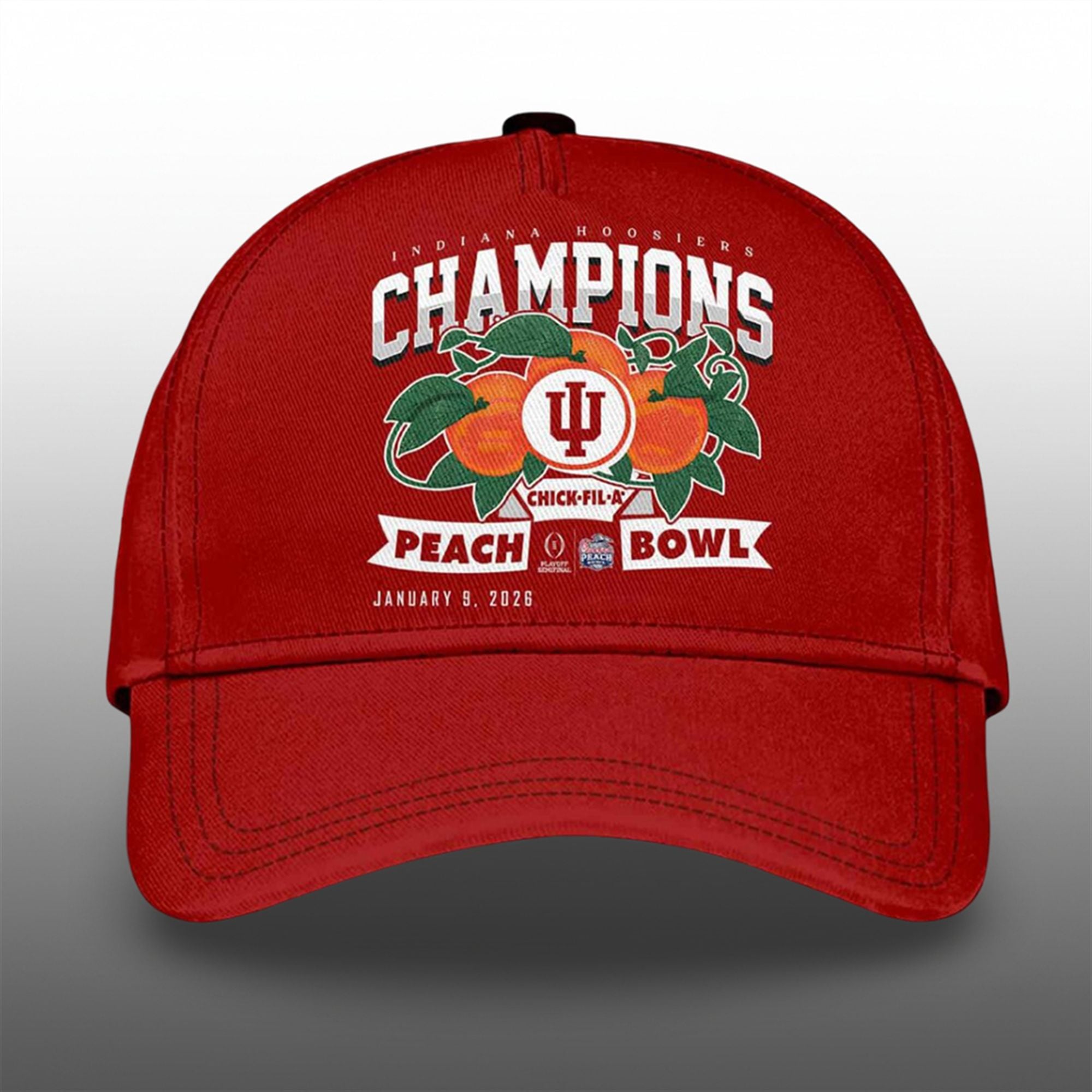 Indiana Chick fil A Peach Bowl 2026 Champions Cap 1 Indiana Chick fil A Peach Bowl 2026 Champions Cap 1