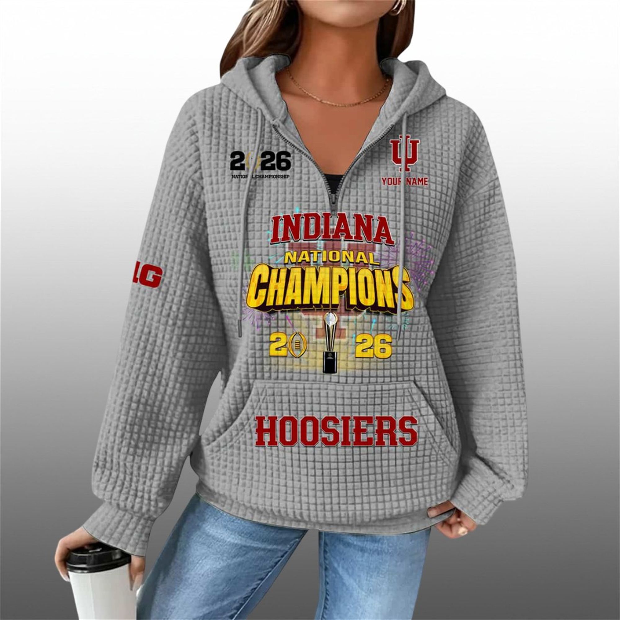 Indiana National Champions 2026 Hoosiers Waffle Zip Hoodie 4 Indiana National Champions 2026 Hoosiers Waffle Zip Hoodie 4