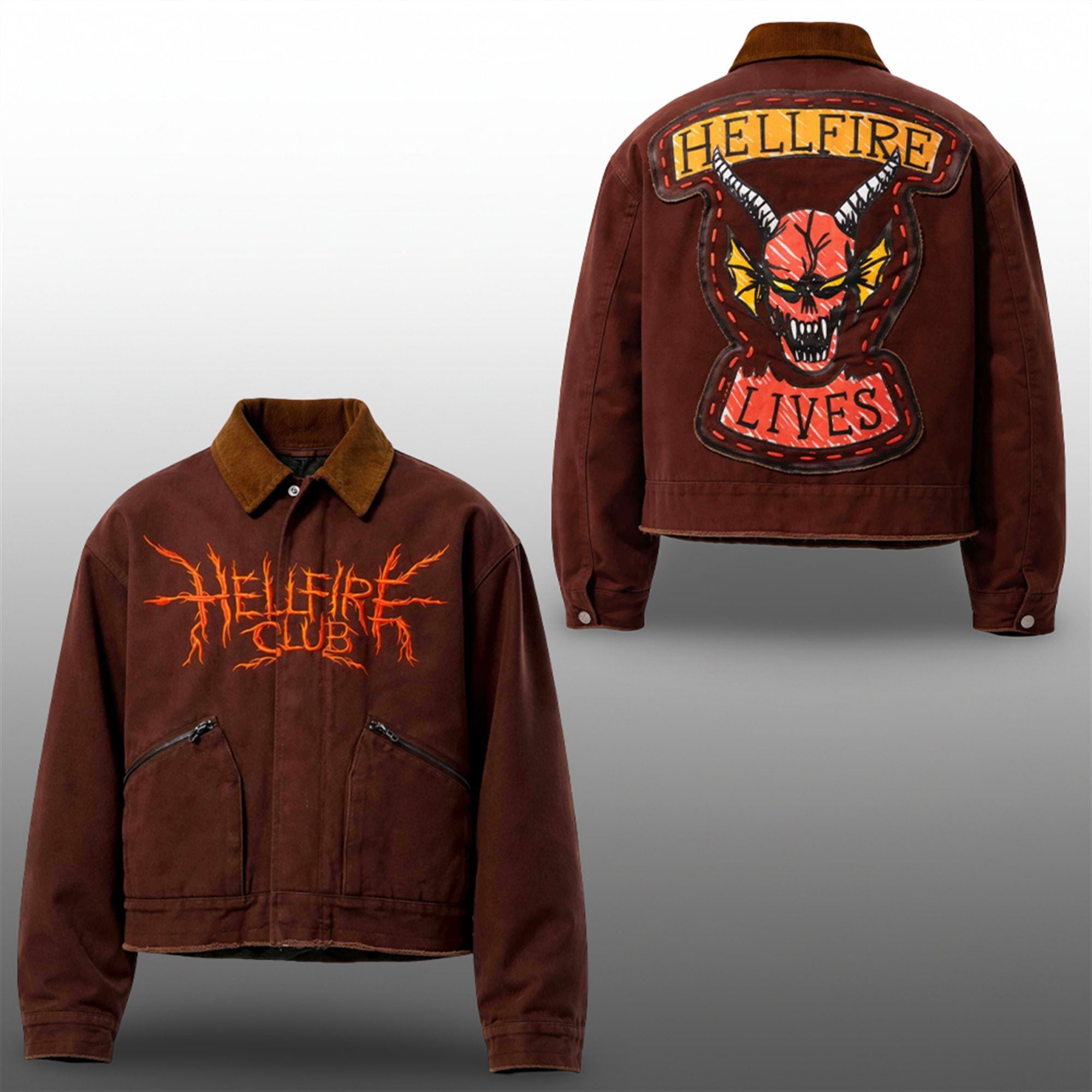 Jamie Campbell Bower Stranger Thing HellFire Lives Jacket 1 Jamie Campbell Bower Stranger Thing HellFire Lives Jacket 0