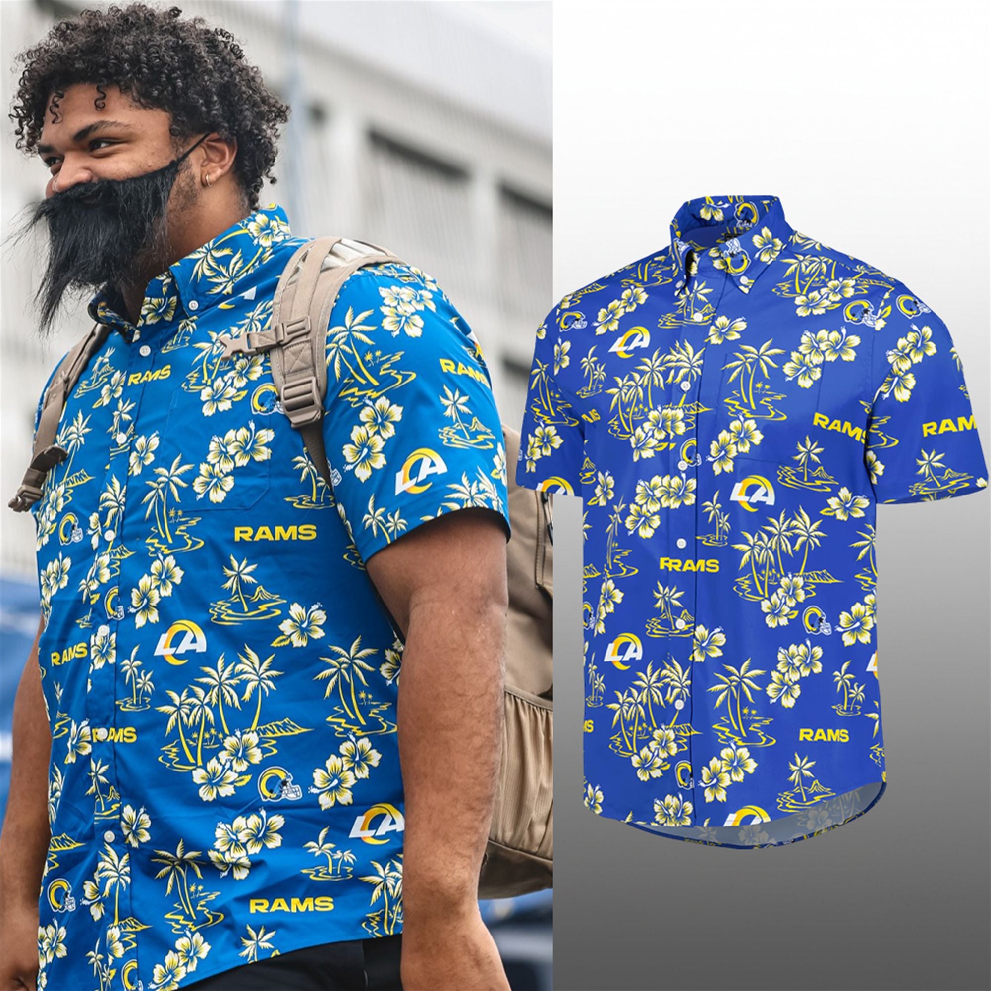 LA Rams Coach Ryan Wendell Hawaiian Shirt 4 LA Rams Coach Ryan Wendell Hawaiian Shirt 4