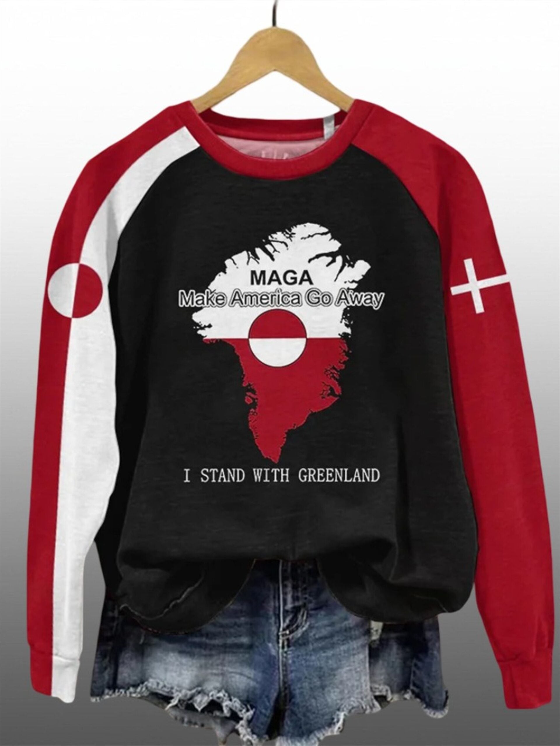 MAGA Make America Go Away I Stand With Greenland Sweatshirt 1 MAGA Make America Go Away I Stand With Greenland Sweatshirt 0