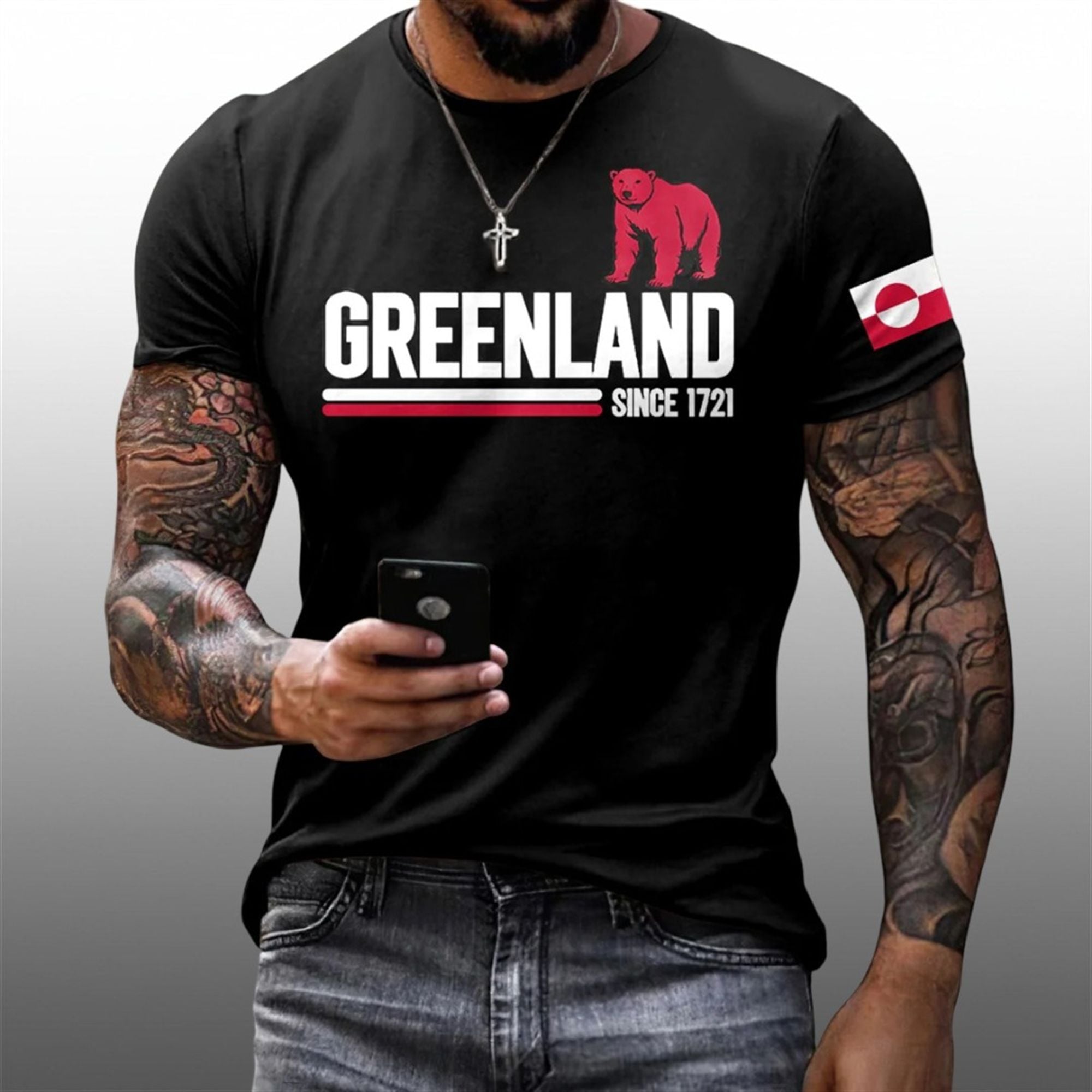 Men's Greenland Since 1721 Short Sleeve Casual T-Shirt Men's Greenland Since 1721 Short Sleeve Casual T-Shirt