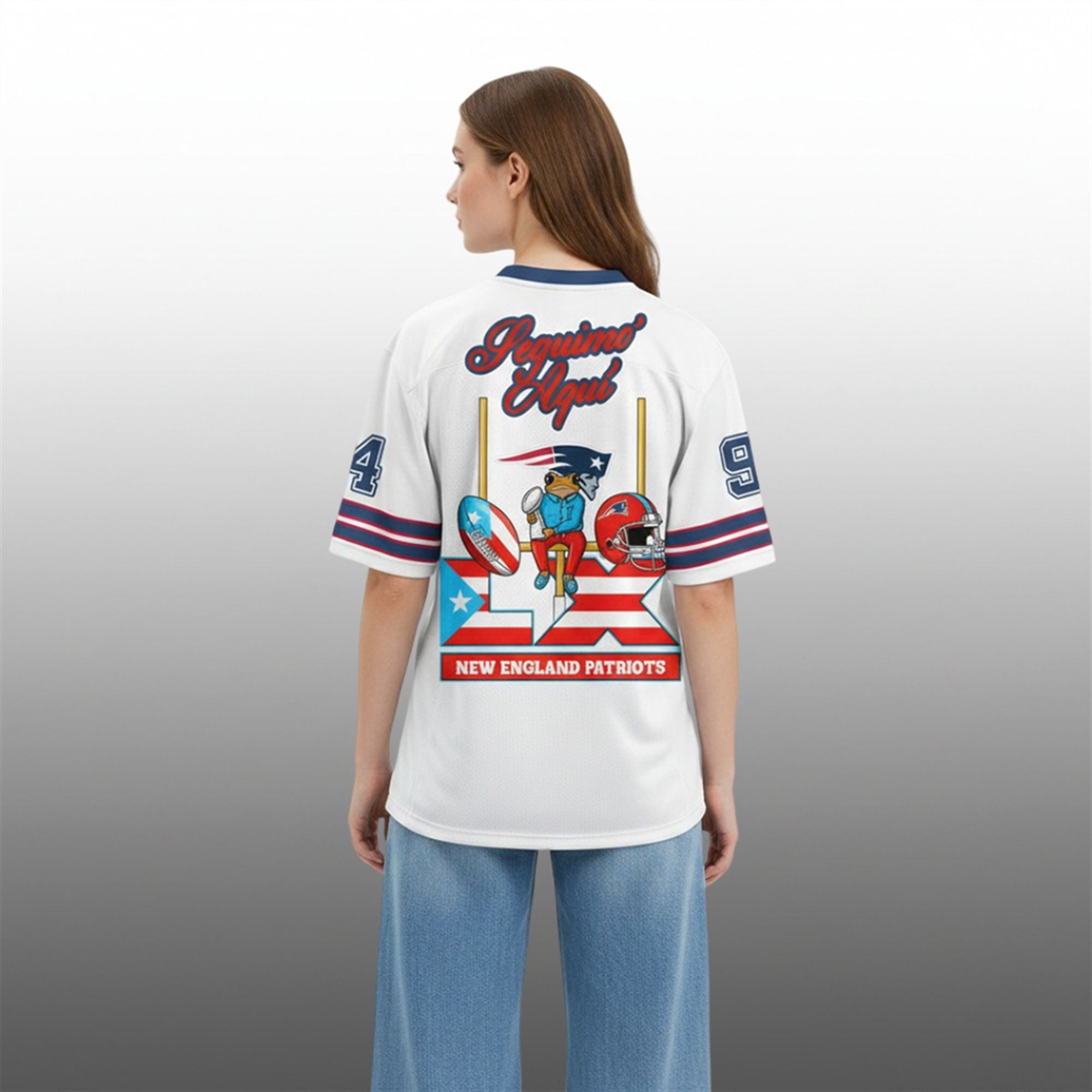 NE Patriots Benito Bowl LX Seguimos Aqui Jersey 5 NE Patriots Benito Bowl LX Seguimos Aqui Jersey 4