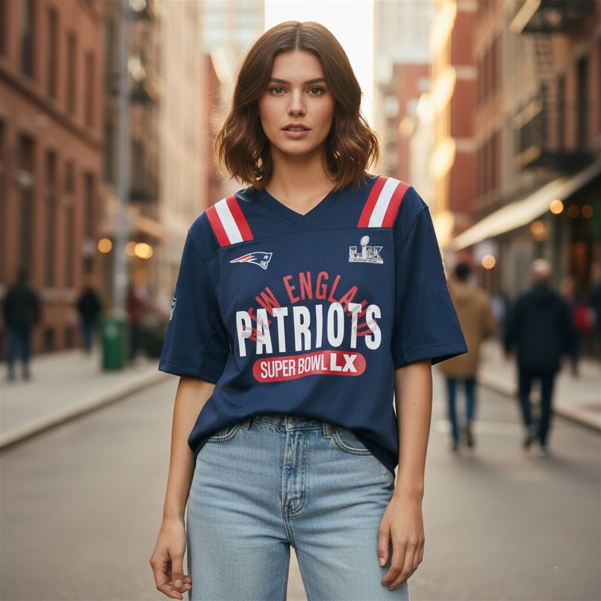 NE Patriots SB LX AFC Champions 2025 Jersey 5