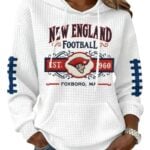 New England Football EST 1960 Foxboro Waffle Hoodie