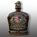 Patriots 65Th Anniversary Six Time Bowl Champions Whiskey Bottle