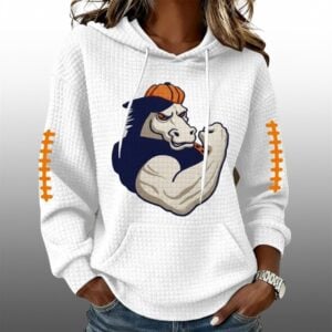 Broncos Football Muscle Print Waffle Hoodie 1