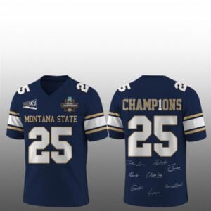 Montana State 2025 Champions Players Signature Football Jersey 1 1