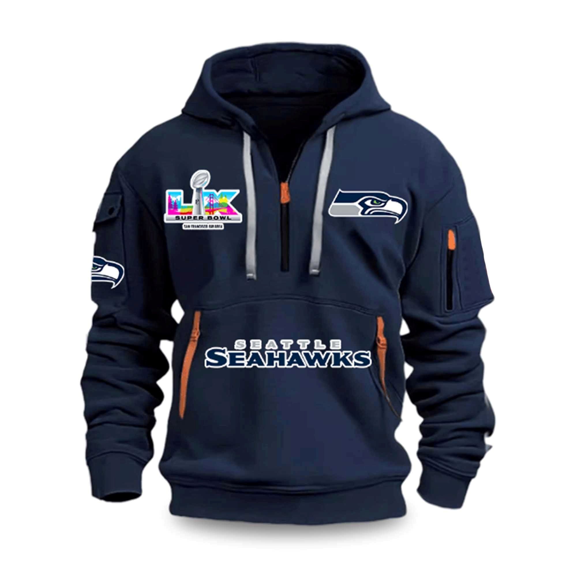 Seahawks 2026 Bowl LX San Francisco Bay Area Quarter Zip 1 Seahawks 2026 Bowl LX San Francisco Bay Area Quarter Zip 1