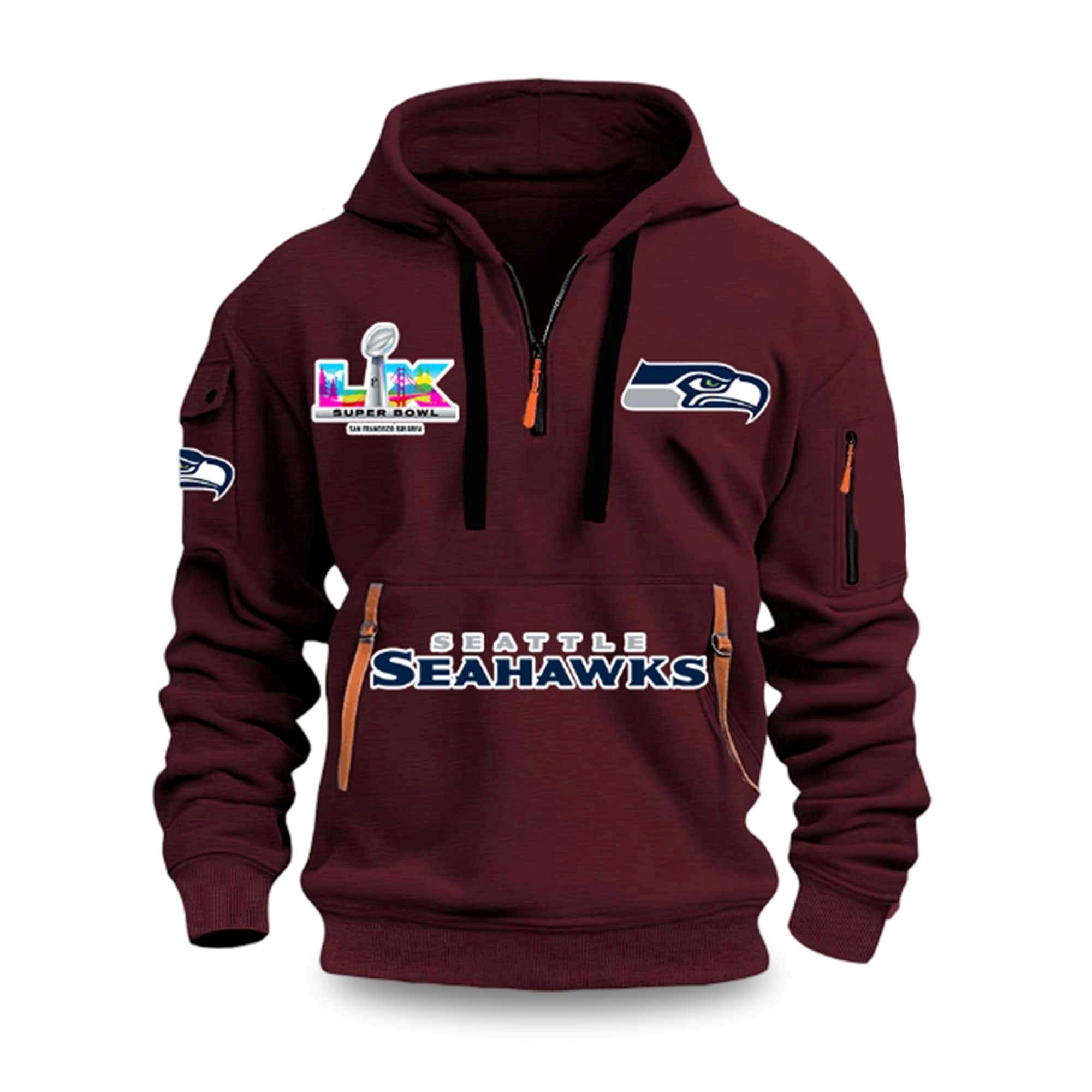 Seahawks 2026 Bowl LX San Francisco Bay Area Quarter Zip 3 Seahawks 2026 Bowl LX San Francisco Bay Area Quarter Zip 3