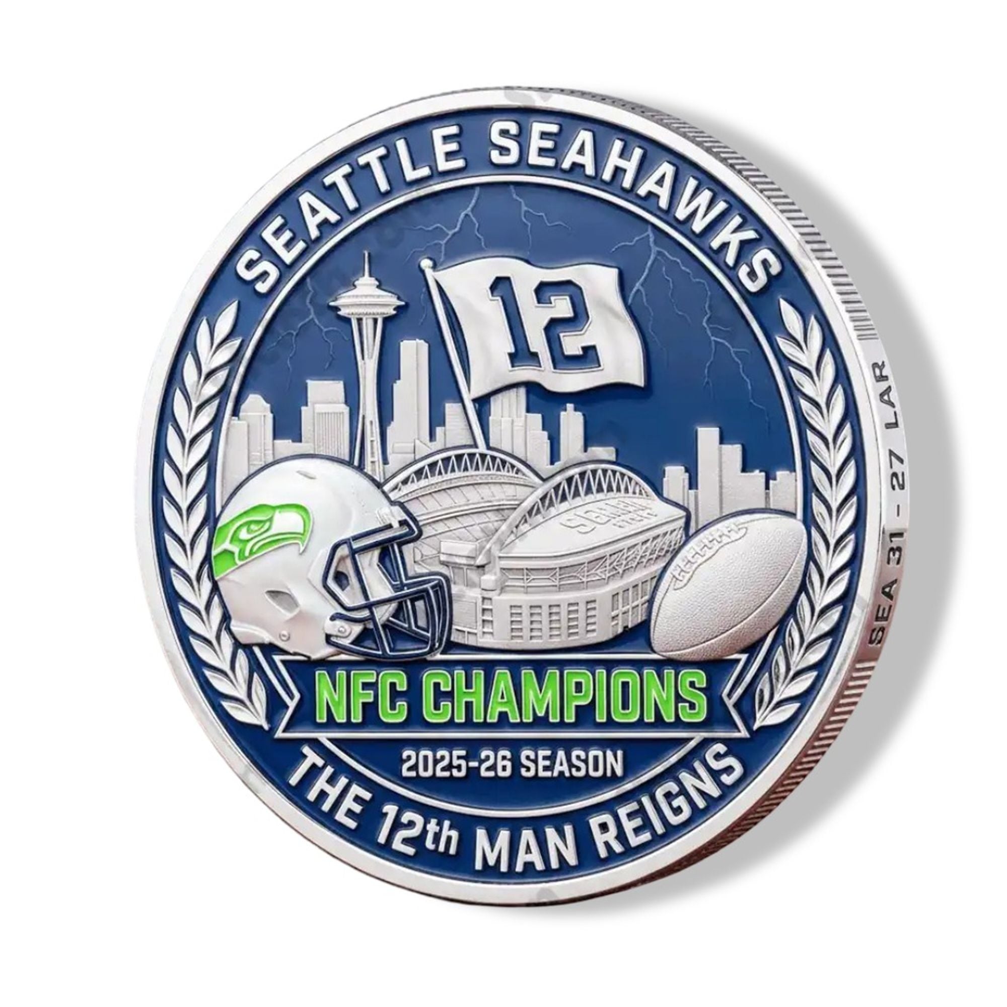 Seahawks 2026 NFC Champions The 12th Man Reigns Coin 2 Seahawks 2026 NFC Champions The 12th Man Reigns Coin 2