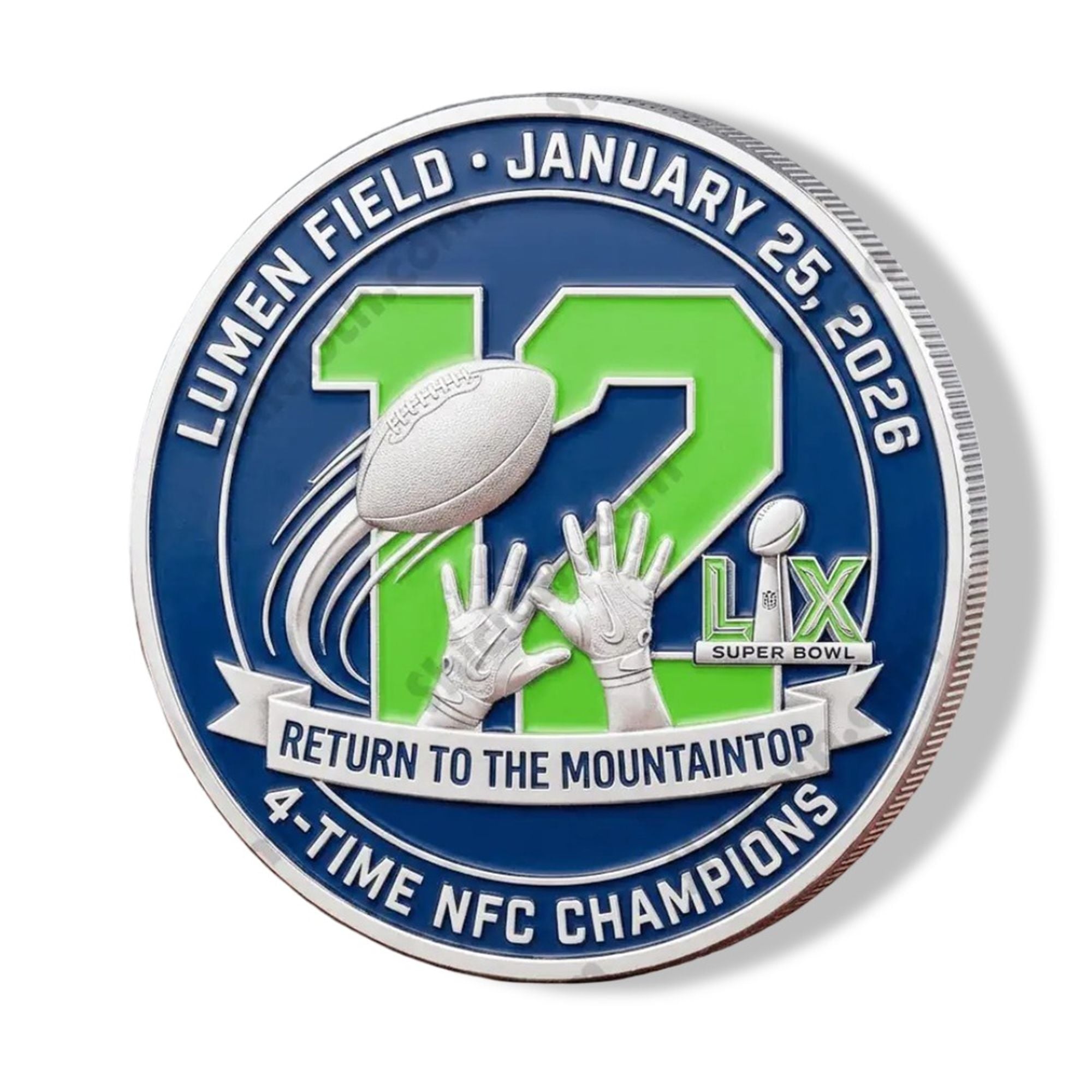 Seahawks 2026 NFC Champions The 12th Man Reigns Coin 3 Seahawks 2026 NFC Champions The 12th Man Reigns Coin 3