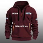 Seahawks EST 1974 Quarter Zip Hoodie