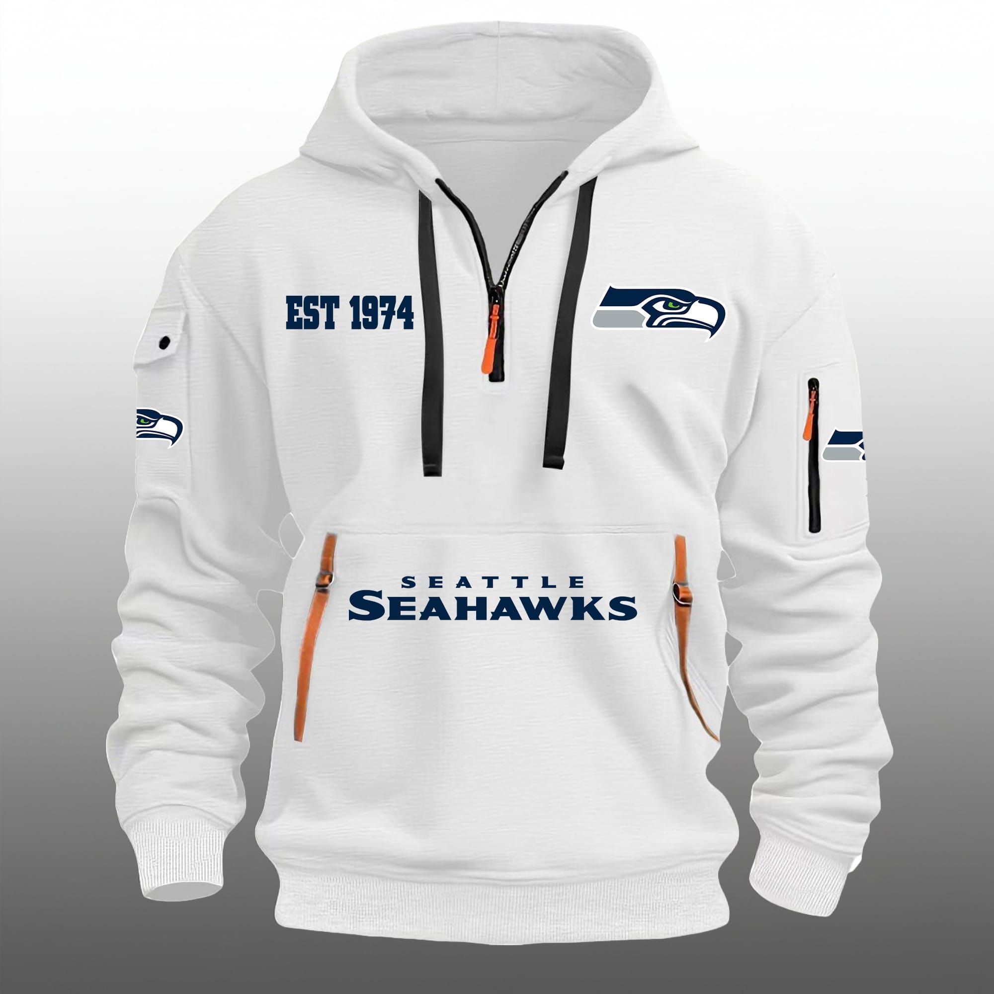 Seahawks EST 1974 Quarter Zip Hoodie 4 Seahawks EST 1974 Quarter Zip Hoodie 4
