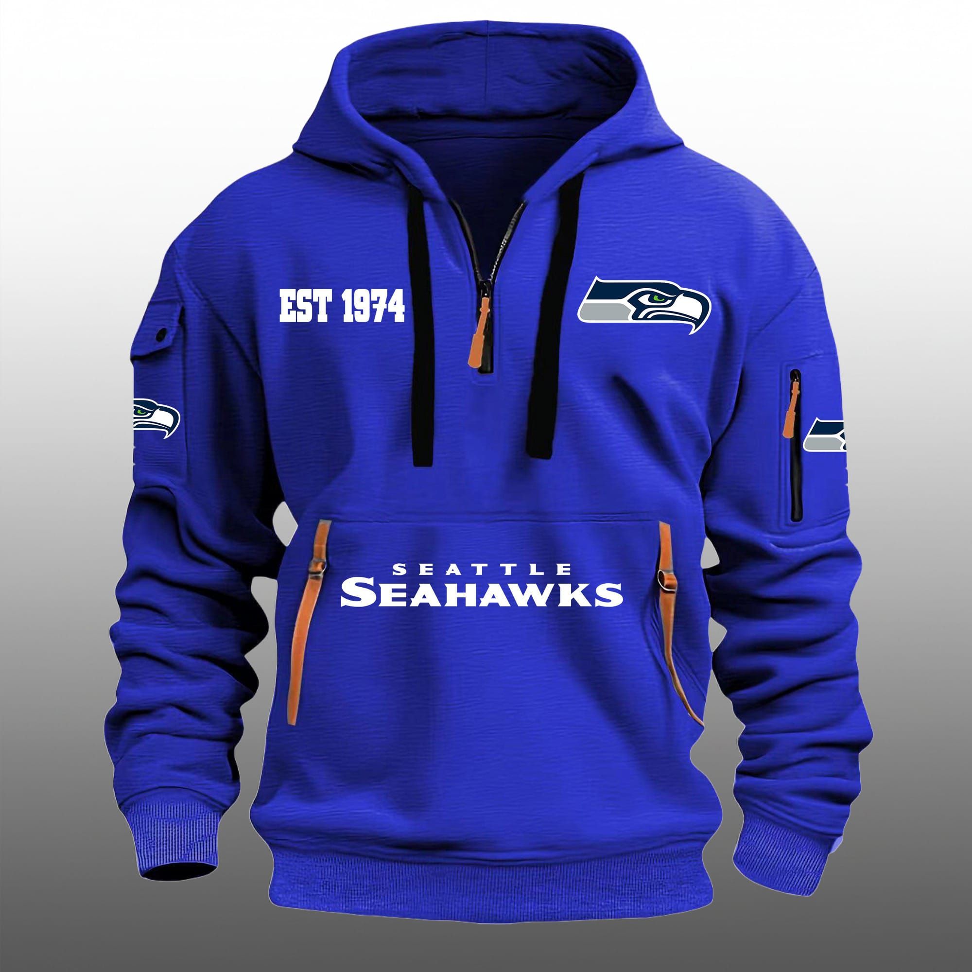 Seahawks EST 1974 Quarter Zip Hoodie 5 Seahawks EST 1974 Quarter Zip Hoodie