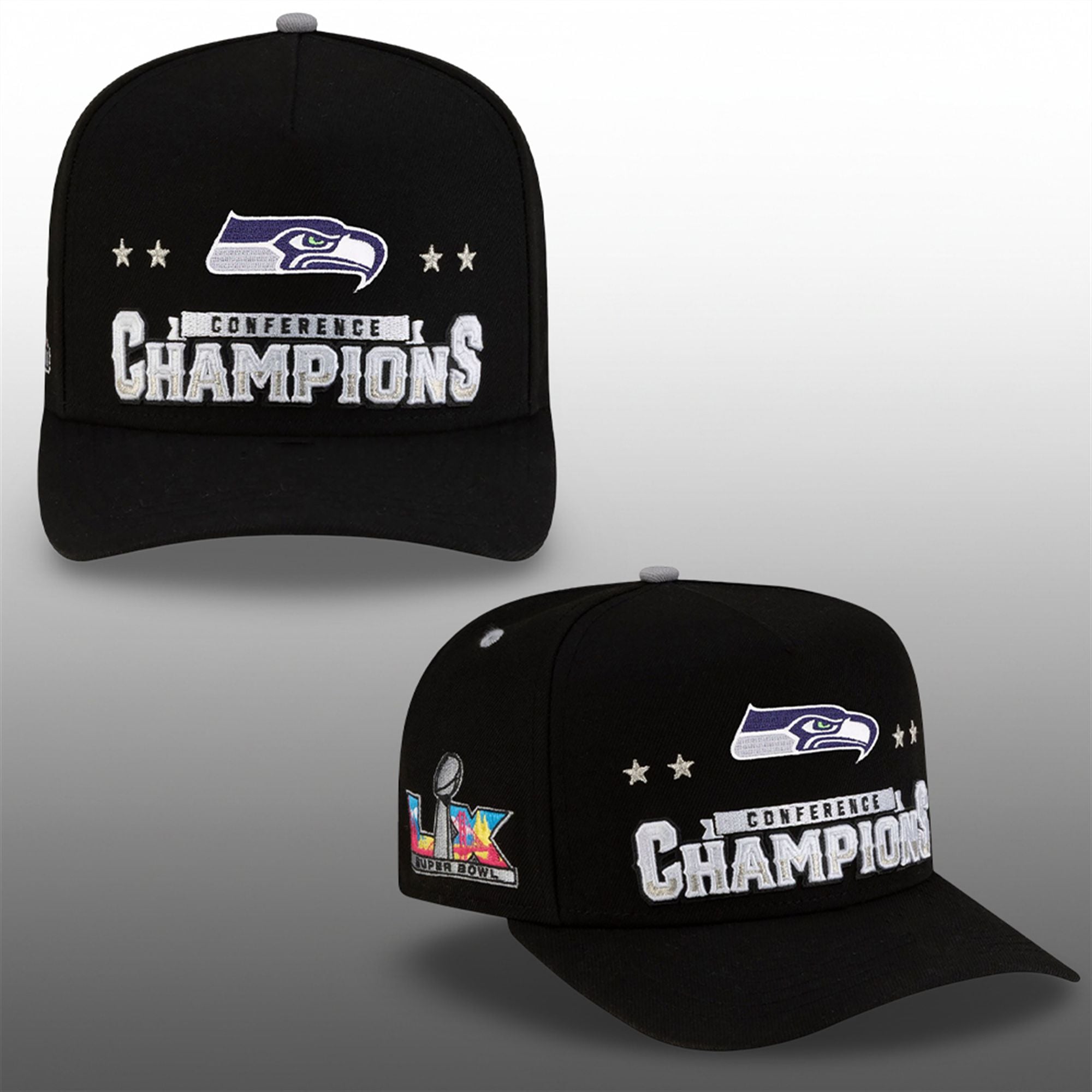 Seattle Seahawks 2025 NFC Conference Champions Locker Room Postseason Hat 1 Seattle Seahawks 2025 NFC Conference Champions Locker Room Postseason Hat 1