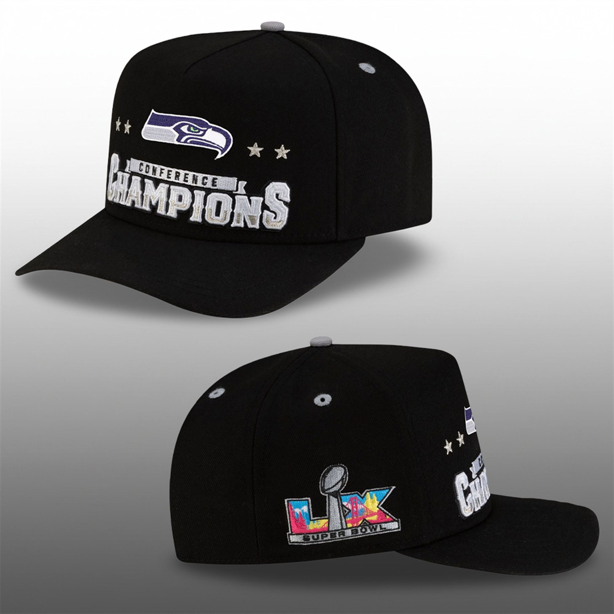 Seattle Seahawks 2025 NFC Conference Champions Locker Room Postseason Hat 2 Seattle Seahawks 2025 NFC Conference Champions Locker Room Postseason Hat 2
