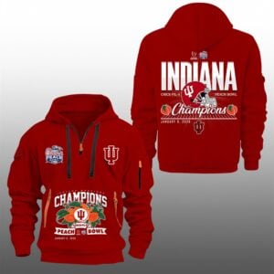 Indiana Football 2026 Chick fil A Peach Bowl Champions Quarter Zip Hoodie 1