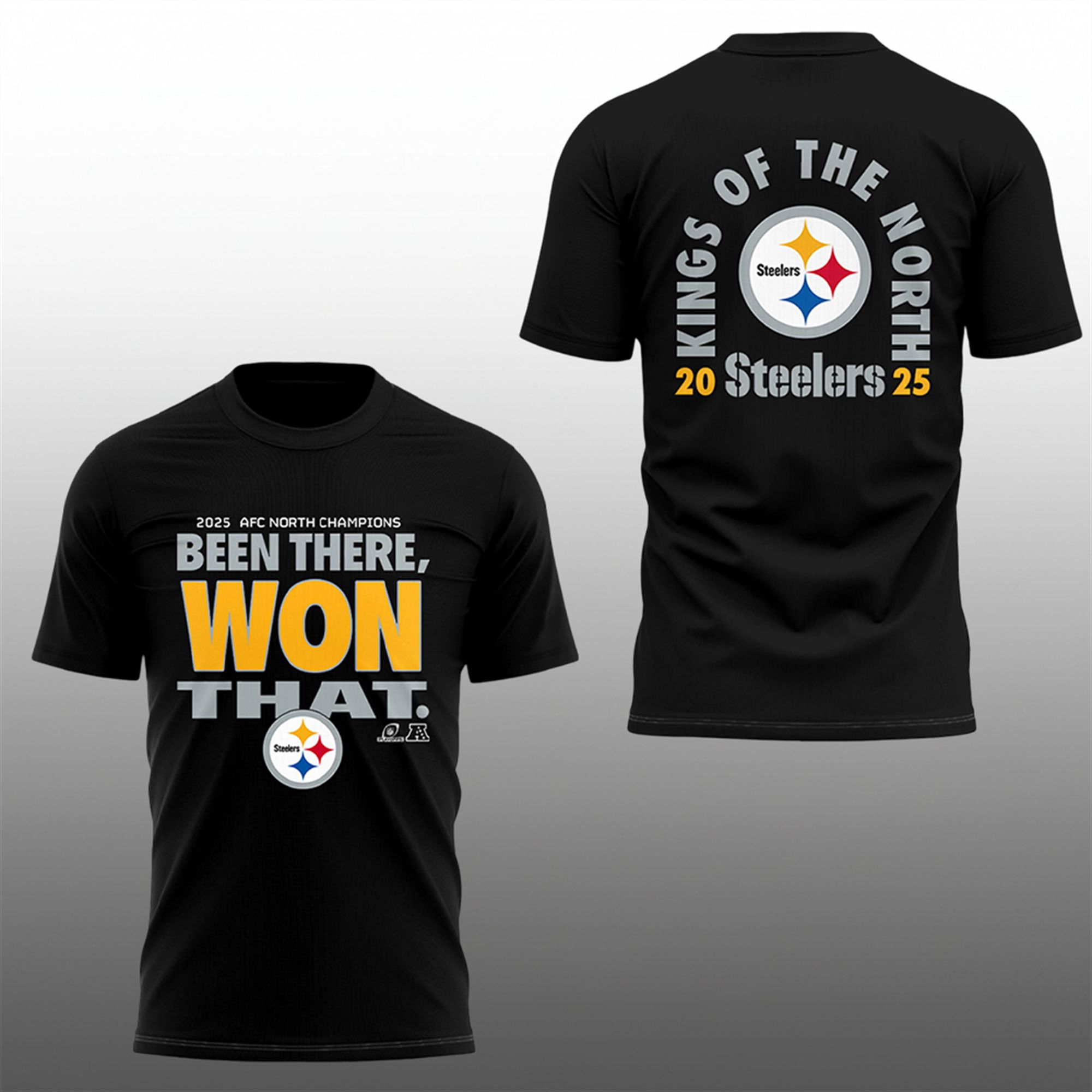 Steelers 2025 AFC North Champions Been There Won That Kings Of The North Shirt 1 Steelers 2025 AFC North Champions Been There Won That Kings Of The North Shirt 0