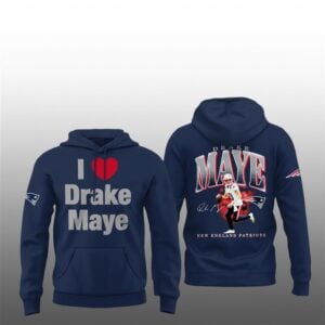 12 NE Patriots I Love Drake Maye Hoodie