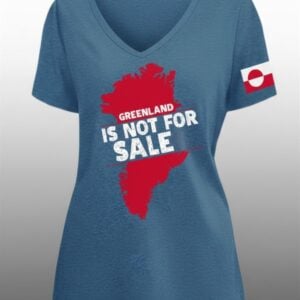 Womens Greenland Is Not For Sale Retro Print T shirt 0
