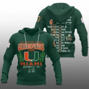 10 Hurricanes CFP Semifinal At The Vrbo Fiesta Bowl Champions 2026 Hoodie