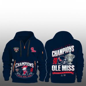 1 Ole Miss Rebels Sugar Bowl Champions 2026 Quarter Zip Hoodie