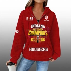 Indiana National Champions 2026 Hoosiers Waffle Zip Hoodie 1