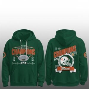 3 Miami Hurricanes Goodyear Cotton Bowl Champions 2025 2026 Hoodie