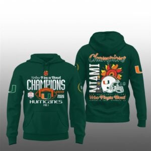 1 Miami Hurricanes College Football Playoff 2026 Fiesta Bowl Champions Hoodie