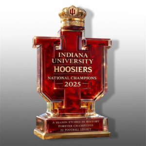 Indiana University Hoosiers 2025 National Champions Football Whiskey Bottle