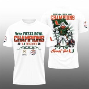 3 Miami Football 2026 Vrbo Fiesta Bowl Champions Shirt