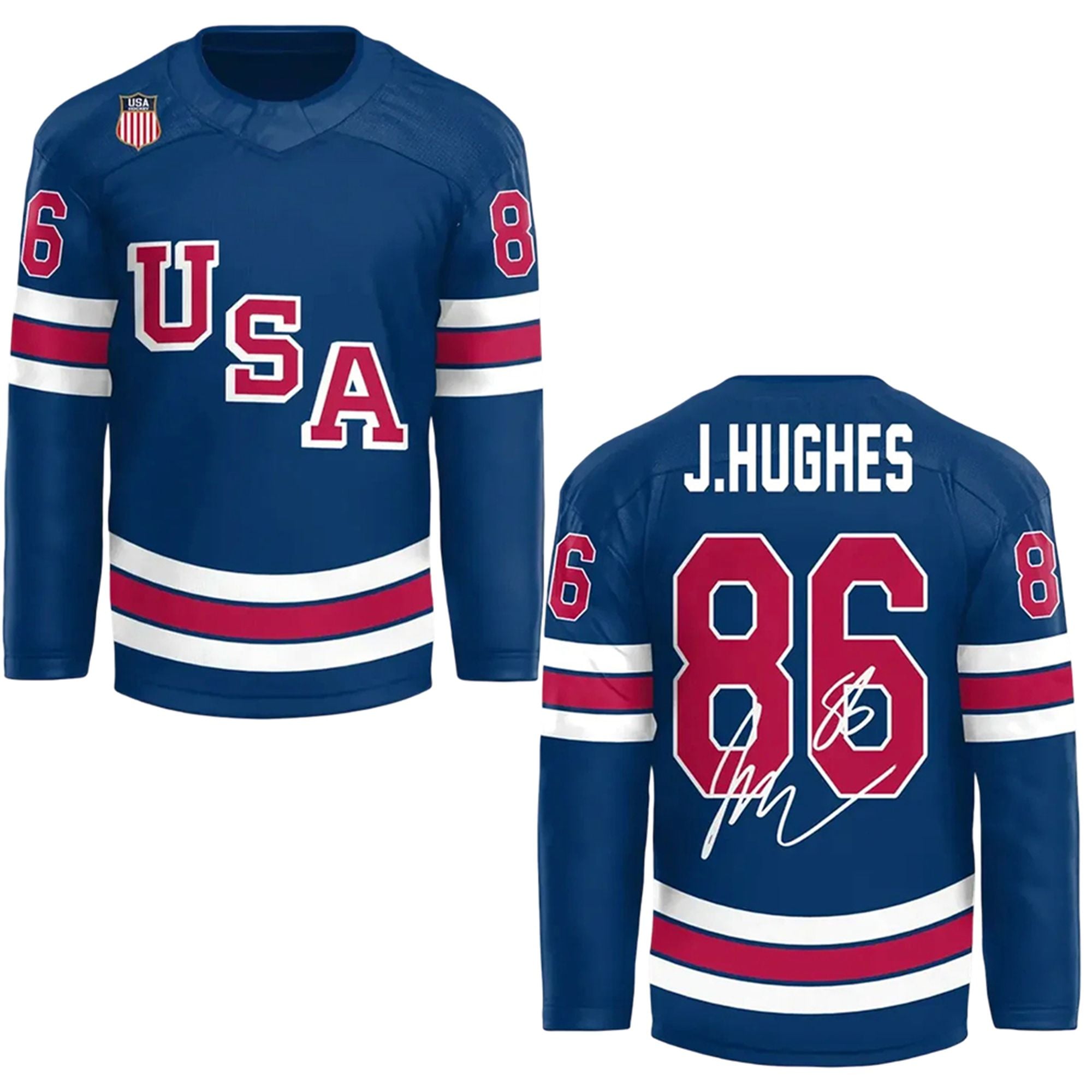 Jack Hughes USA Hockey Jersey 1 0 Jack Hughes USA Hockey Jersey