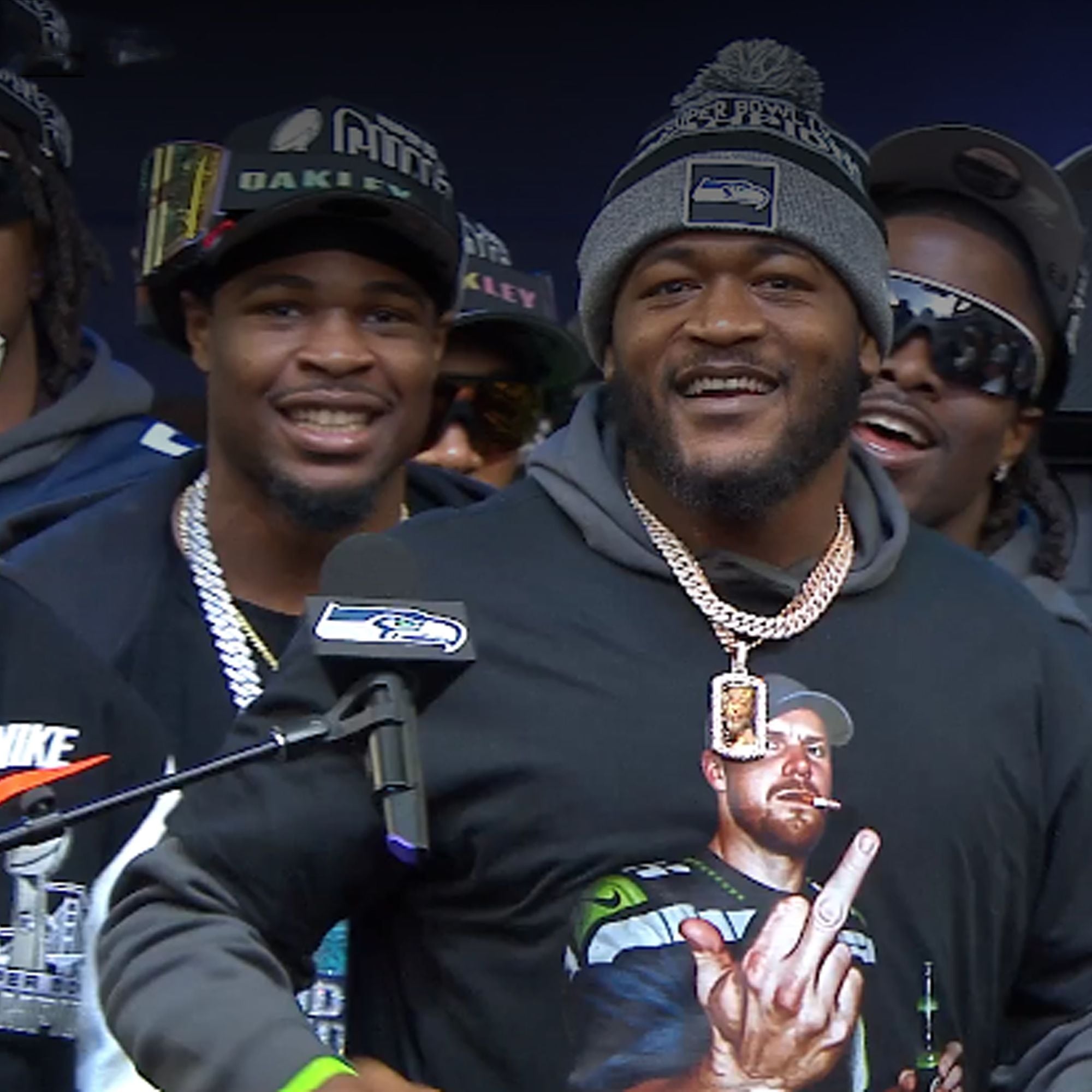 0 Seahawks Sam Darnold Middle Finger Shirt 4