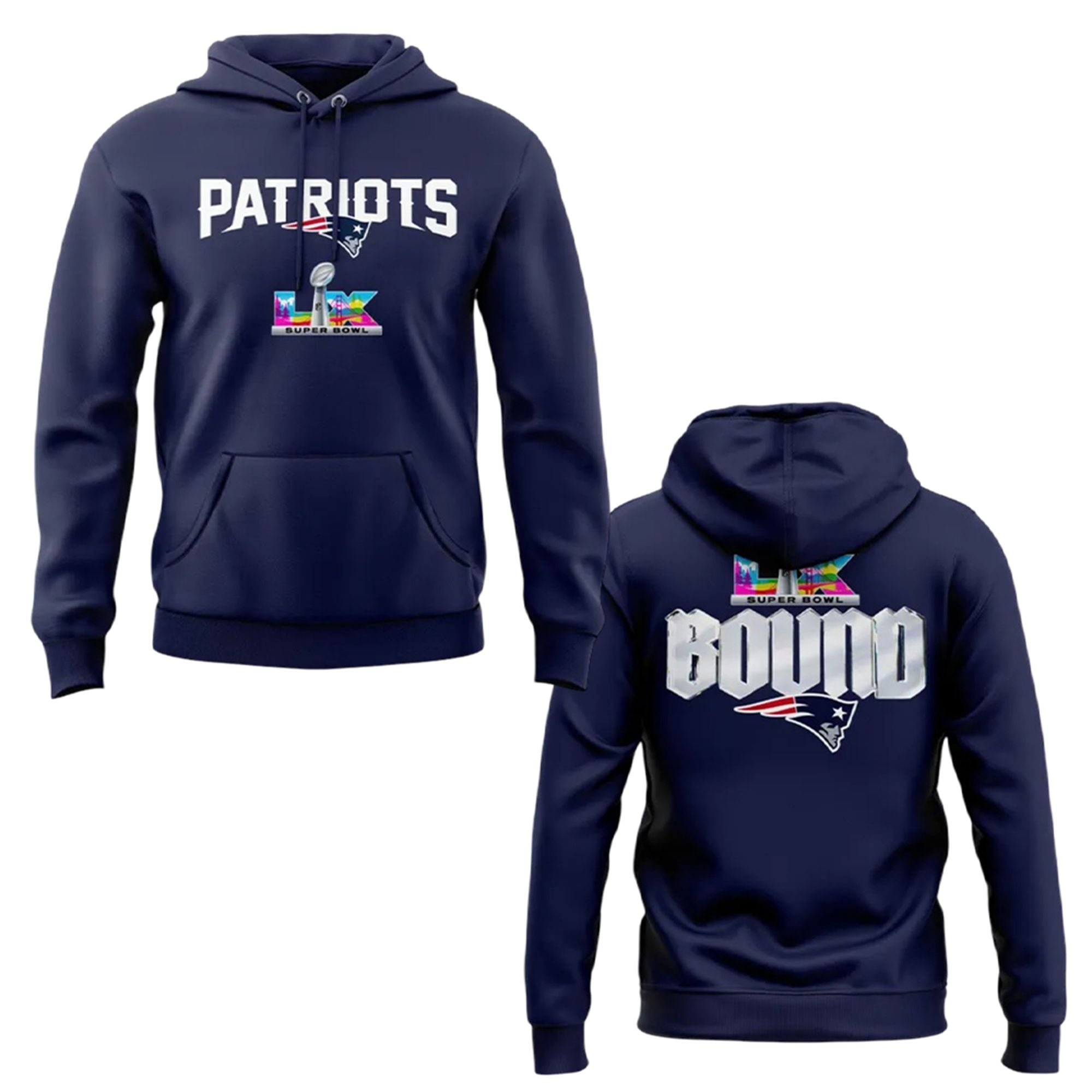 2026 NE Patriots SB LX Bound Champions Hoodie 1 2026 NE Patriots SB LX Bound Champions Hoodie 0