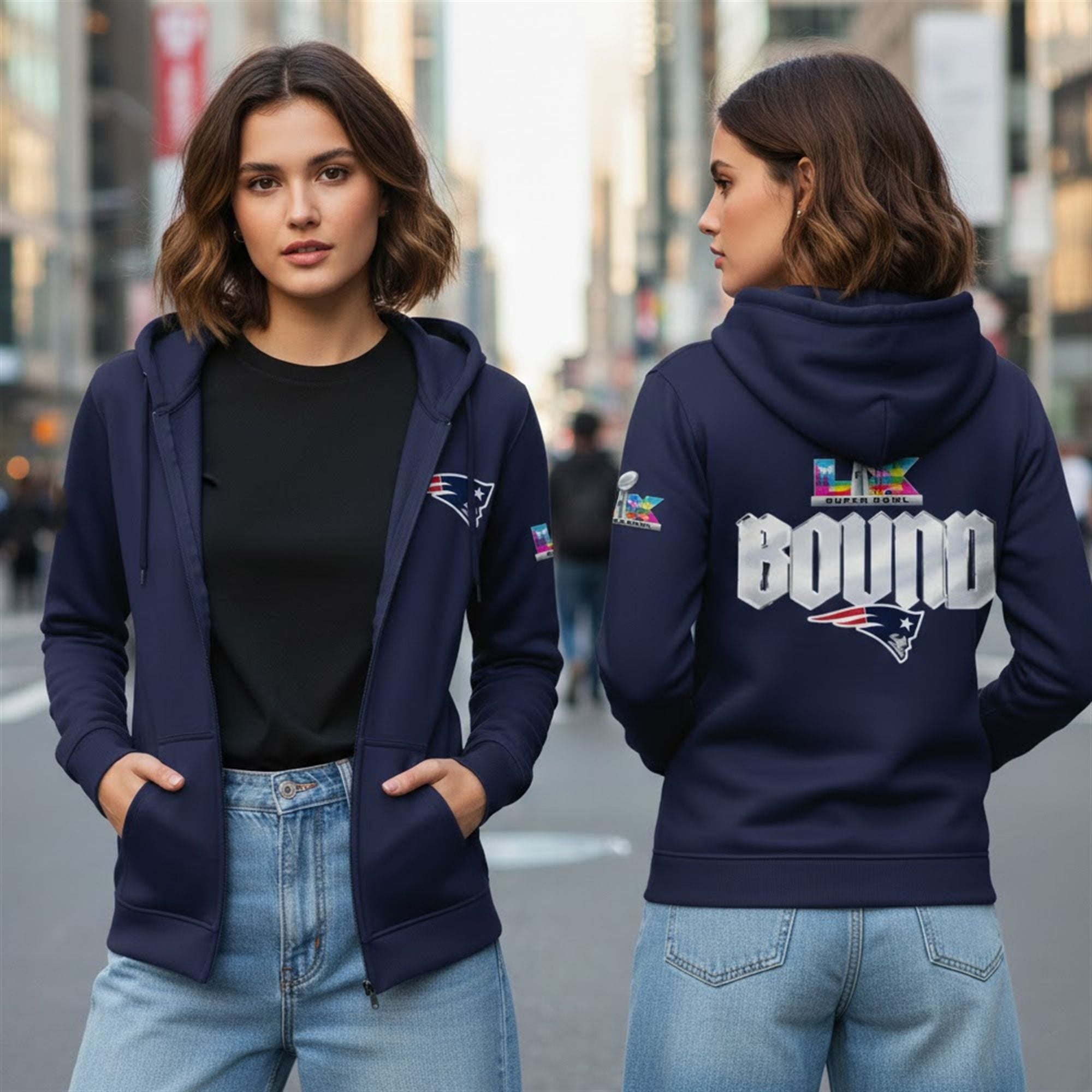 2026 NE Patriots SB LX Bound Zip Hoodie 4 2026 NE Patriots SB LX Bound Zip Hoodie 4