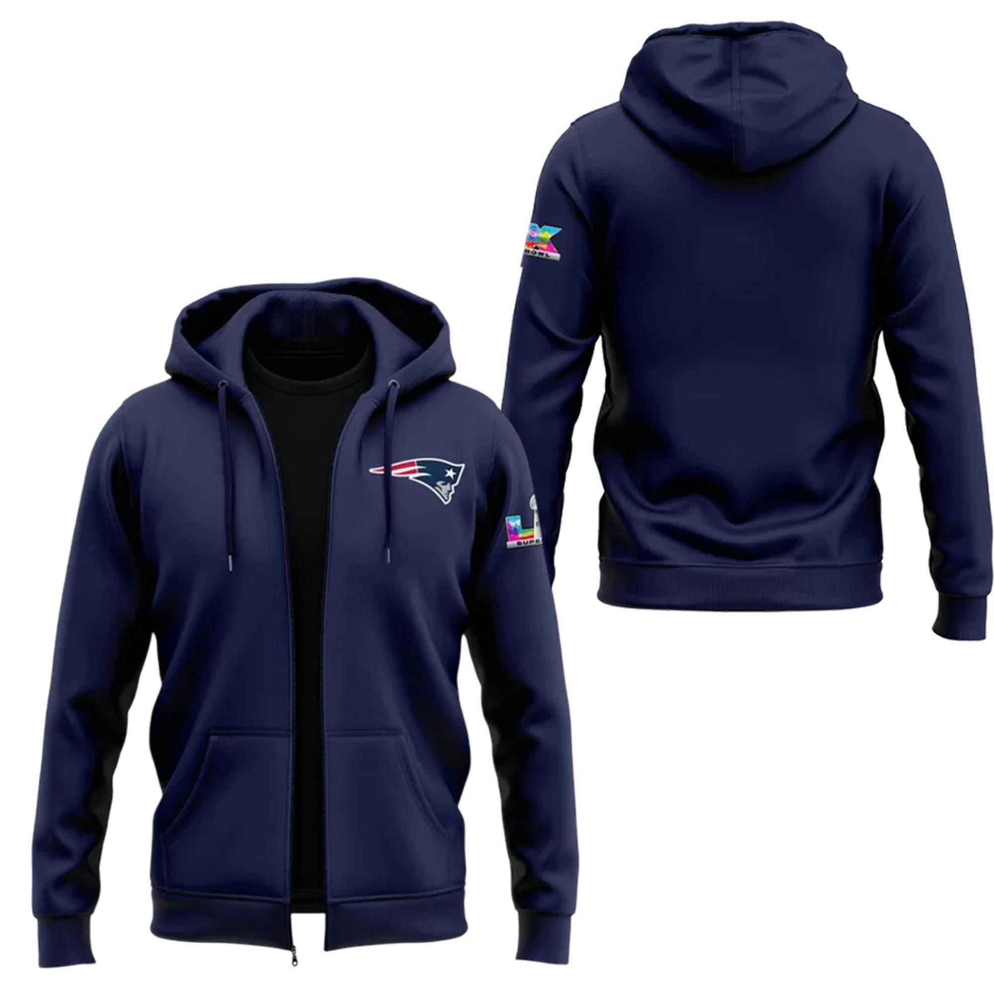 2026 NE Patriots Super Bowl LX Zip Hoodie 0 2026 NE Patriots Super Bowl LX Zip Hoodie 0