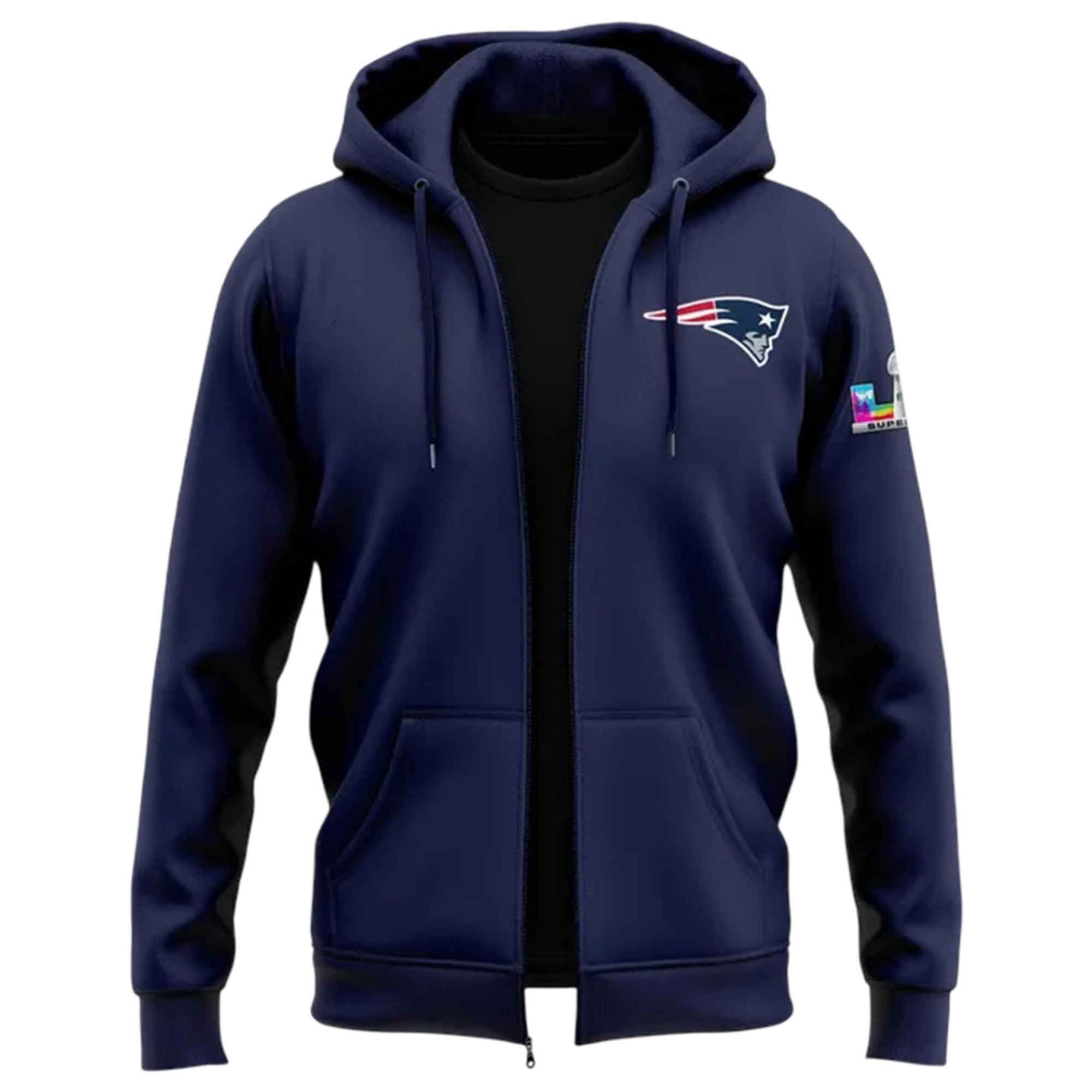 2026 NE Patriots Super Bowl LX Zip Hoodie 2 2026 NE Patriots Super Bowl LX Zip Hoodie 1