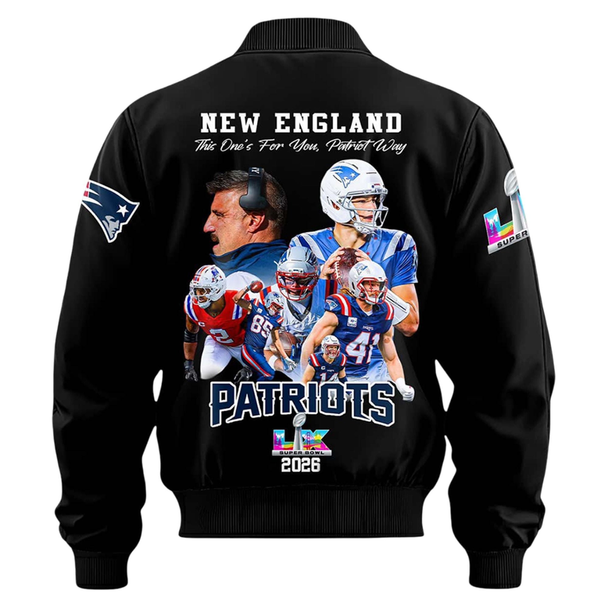 2026 Patriots SB LX Champions Bomber Jacket 3 2026 Patriots SB LX Champions Bomber Jacket 2