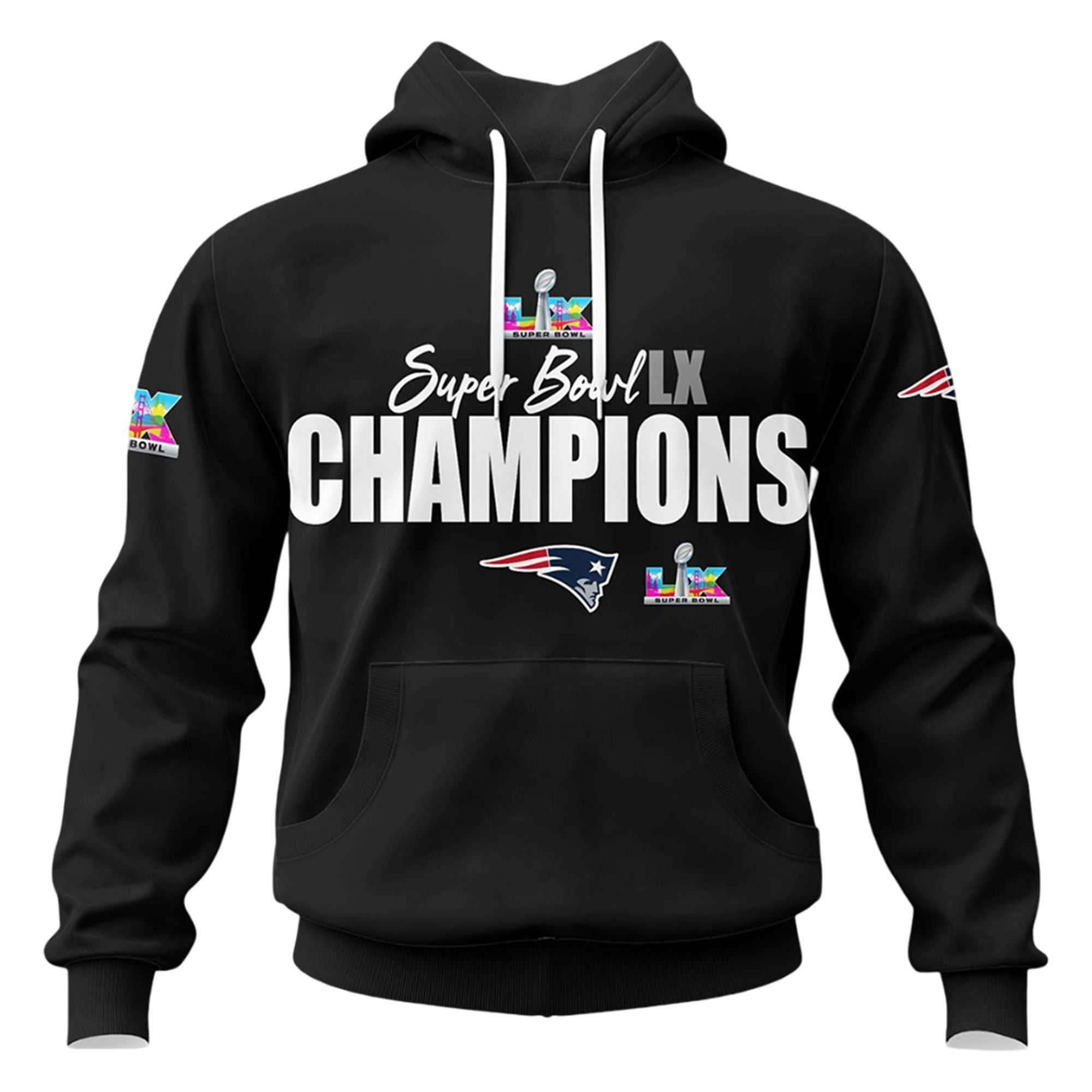 2026 Patriots Super Bowl LX Champions Hoodie 2 2026 Patriots Super Bowl LX Champions Hoodie 1