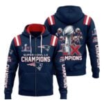 2026 Patriots Super Bowl LX Champions Zip Hoodie