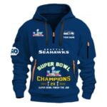 2026 Seahawks Super Bowls Champions Quarter Zip Hoodie