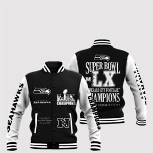 0 2026 Seahawks Super Bowl LX Emerald City Champions Jacket 1
