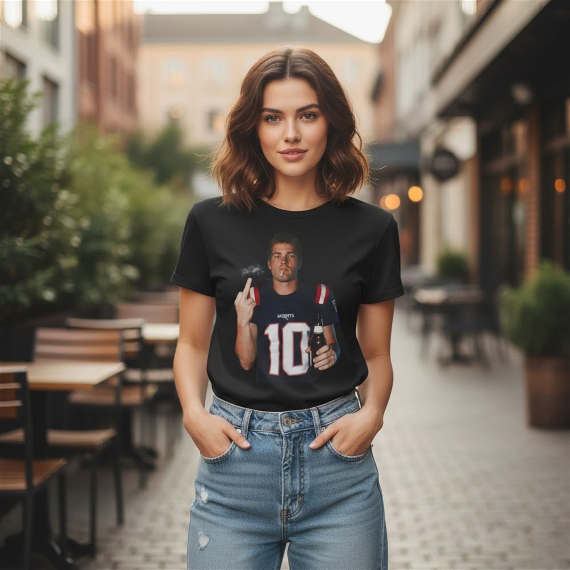 Drake Maye Middle Finger Shirt 10 6